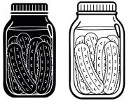 line drawing of two jars of pickles