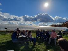 large group on a farm