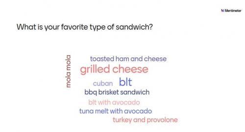 word cloud of people's favorite sandwich