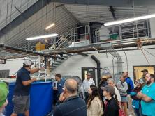 group touring the aquaculture facility