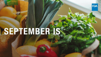 fresh produce with the words September is national food safety education month