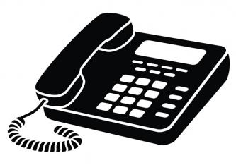 line drawing of a landline telephone