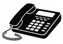 black and white drawing of a telephone