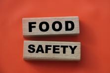 wooden blocks with the words food safety
