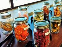 jars of dehydrated vegetables and fruits