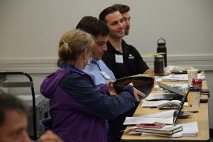 passing samples of compost at the workshop