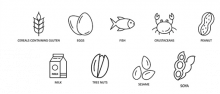 line drawings of nine allergens