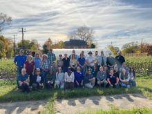 large group at a farm