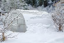 high tunnel in the snow