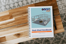 packshed handbook on a wooden  table