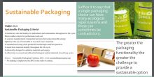 powerpoint slide from the presentation on sustainable packaging