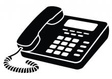 black and white drawing of a telephone