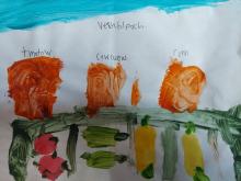child's painting of a vegetable garden