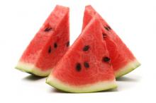 three slices of watermelon