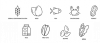 line drawings of nine allergens