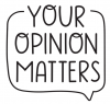 thought bubble that reads "your opinion matters"